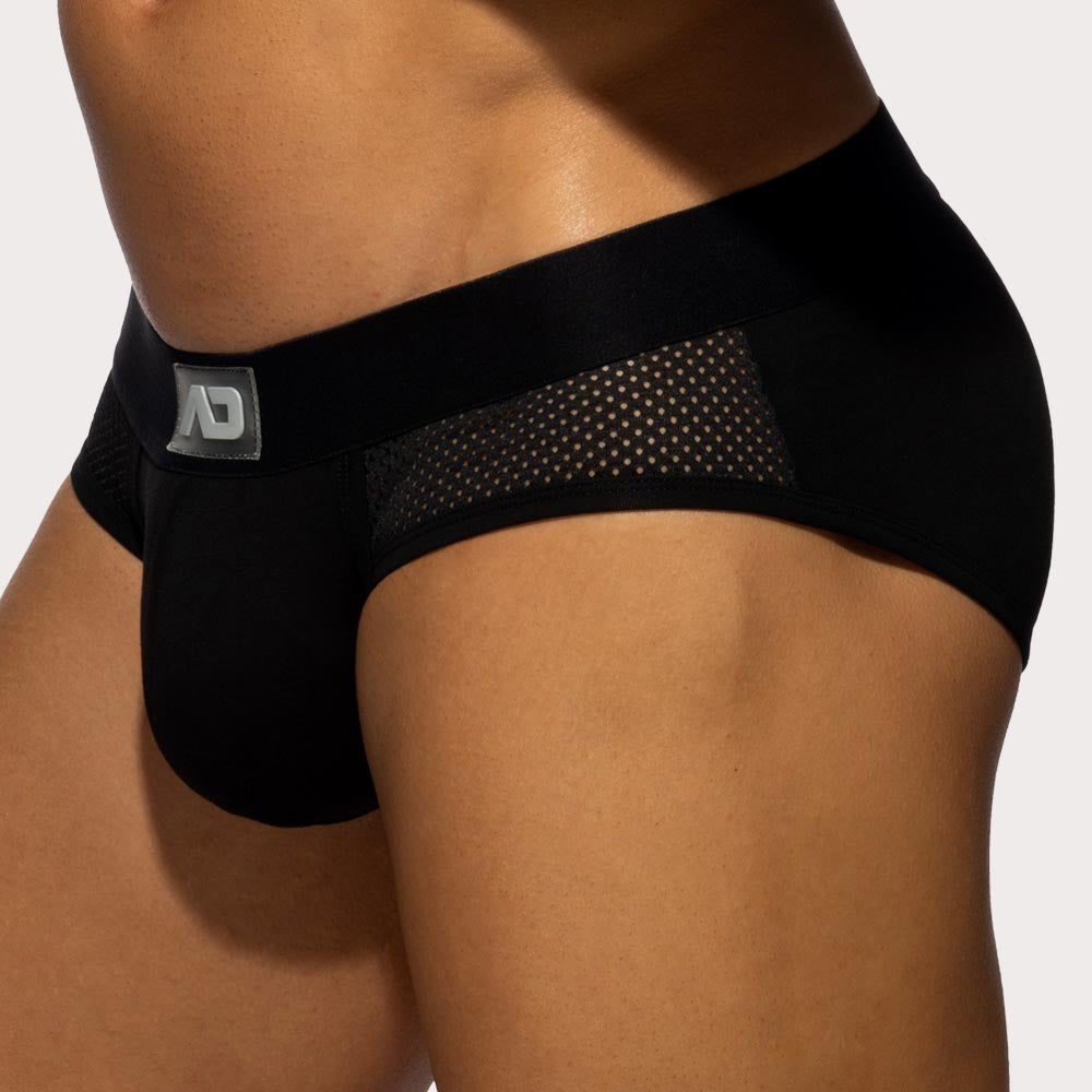 Addicted Mesh Panels Brief - Herren Slip mit Mesh Elementen in schwarz, side