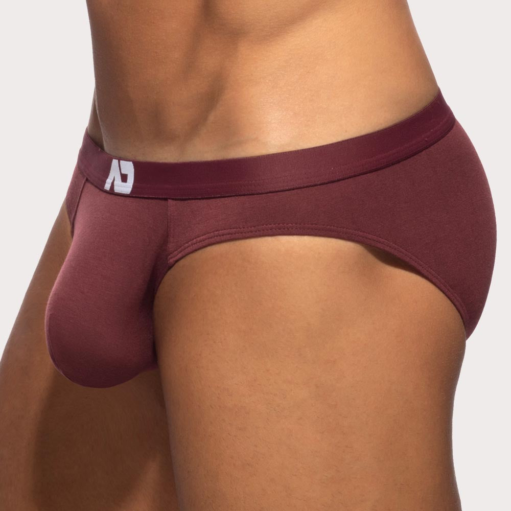 Addicted Bamboo Skin Layer Brief - Herren Slip mit extra großem Pouch aus weicher Bambus-Viskose in dunkelrot