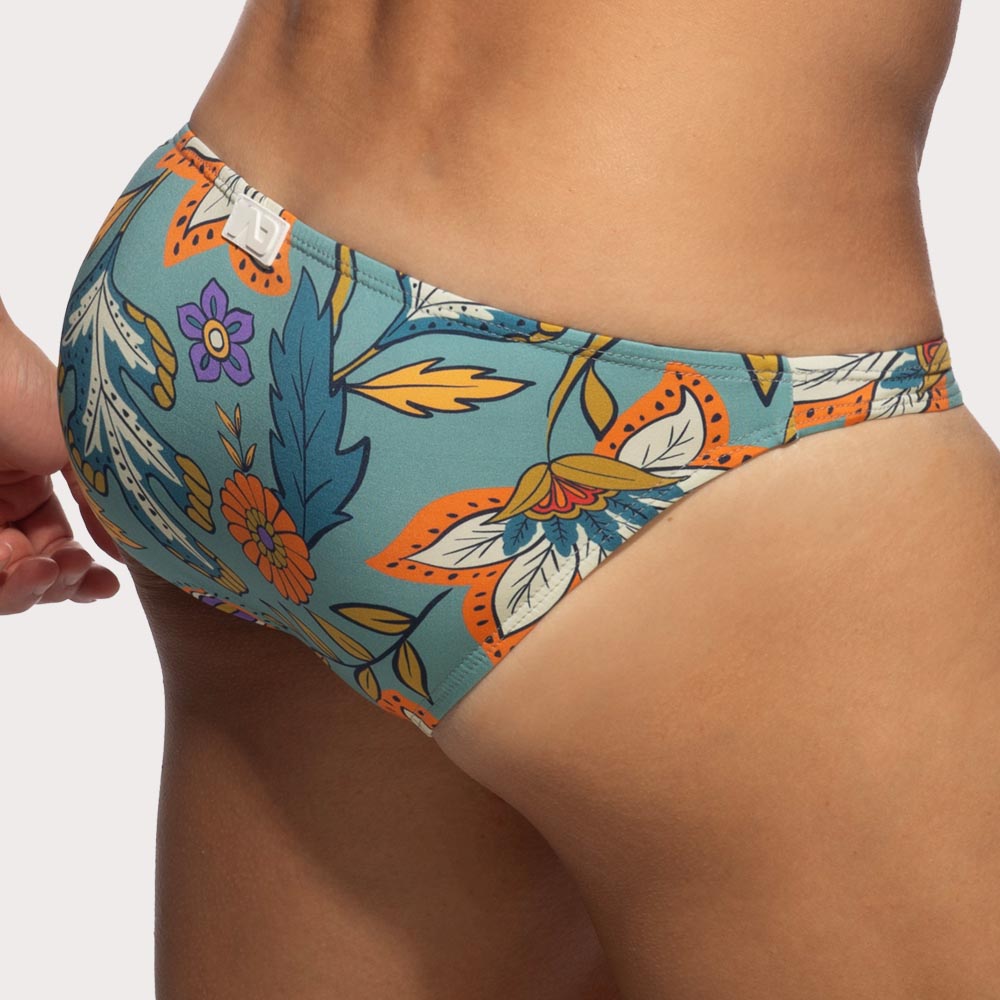 Addicted Garden Mini Bikini Swim Brief - Knapper Männer Badeslip mit ausgefallenem Blumen Print und ergonomischer Passform, back
