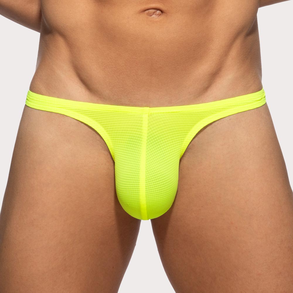 Addicted Veloz Dry Mini Thong- Herren String-Tanga im Low-Rise Design aus ultra-leichtem Material in neon-gelb