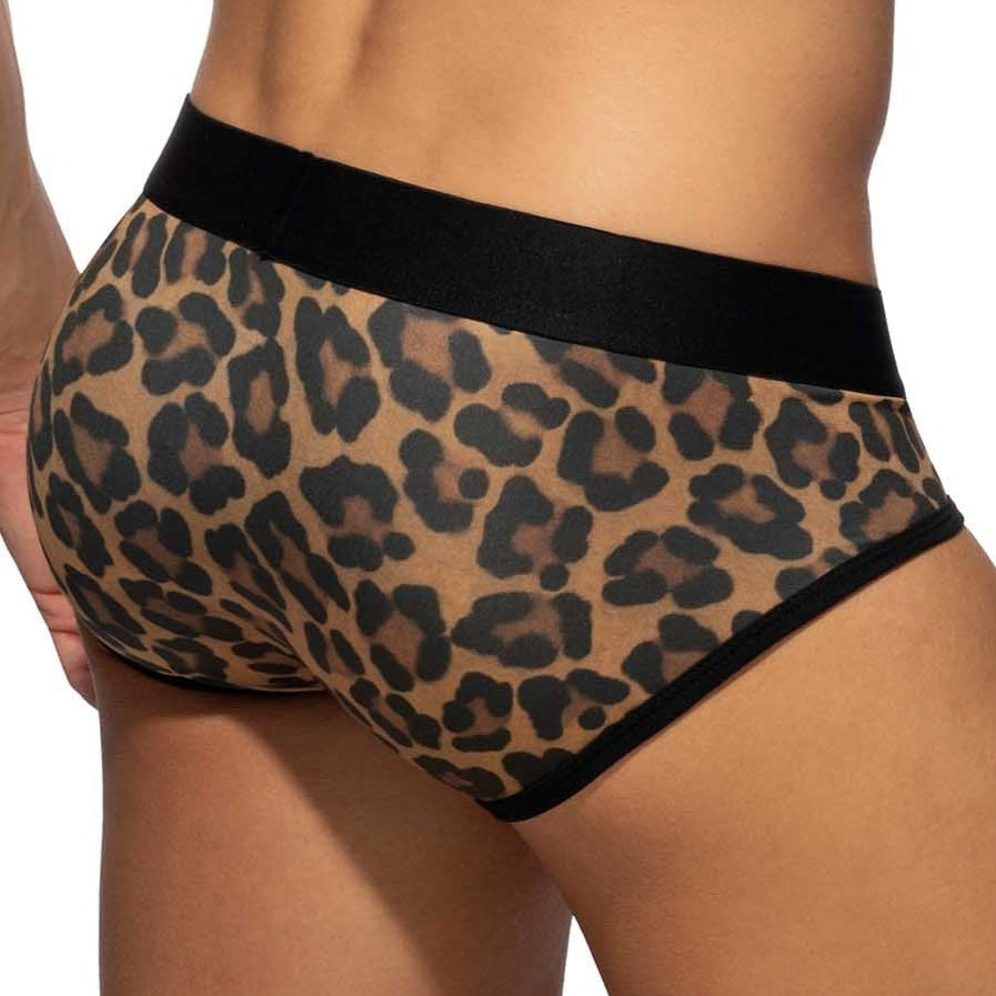 Addicted Leopard Fresh Brief - Männer Slip mit ausgefallenem Leopardenmuster, back