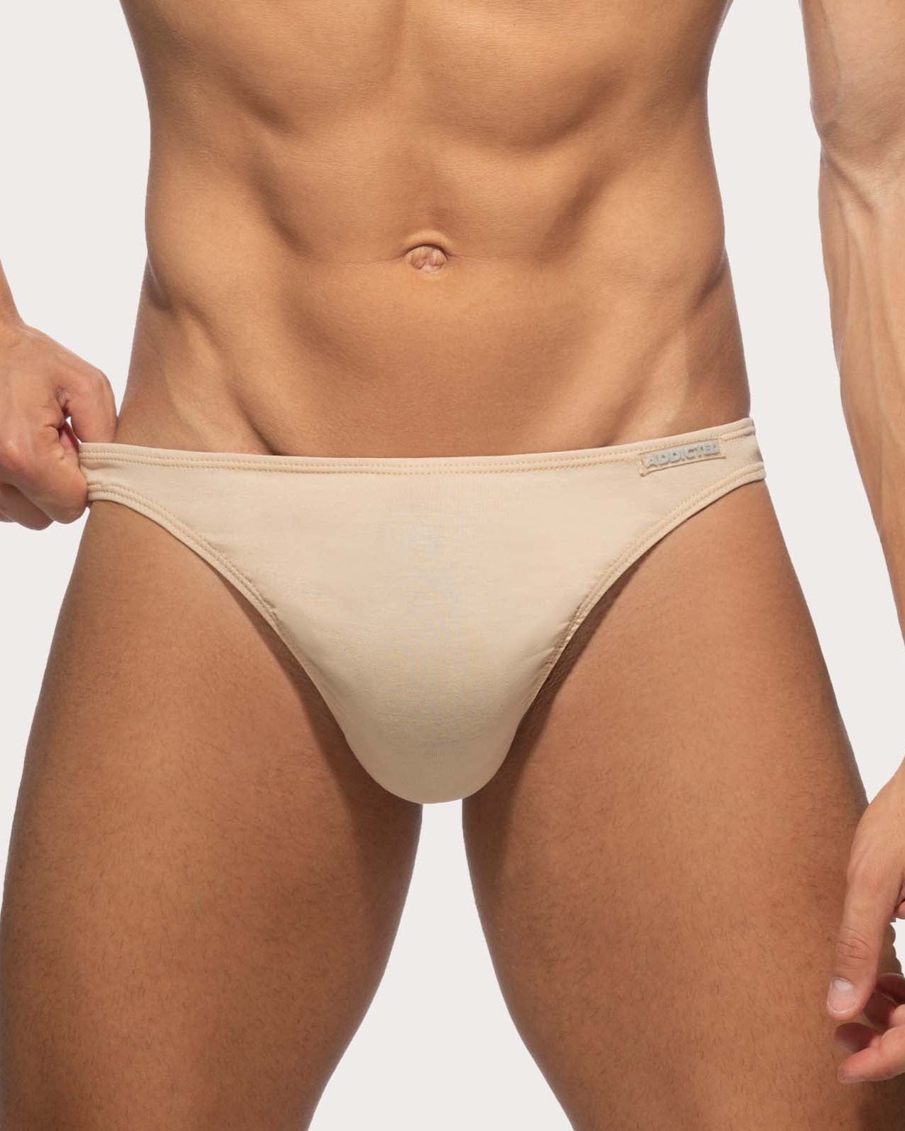 Addicted Herren String-Tanga 'Cotton Thong' AD986 beige, front, 54093862404422, 54093862437190, 54093862469958, 54093862502726, 54093862535494