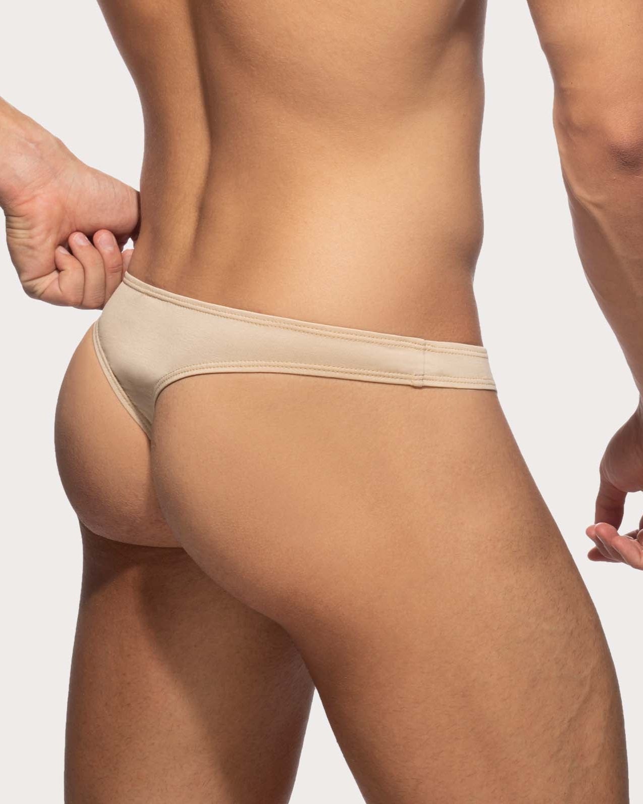 Addicted Herren String-Tanga 'Cotton Thong' AD986 beige, back, 54093862404422, 54093862437190, 54093862469958, 54093862502726, 54093862535494