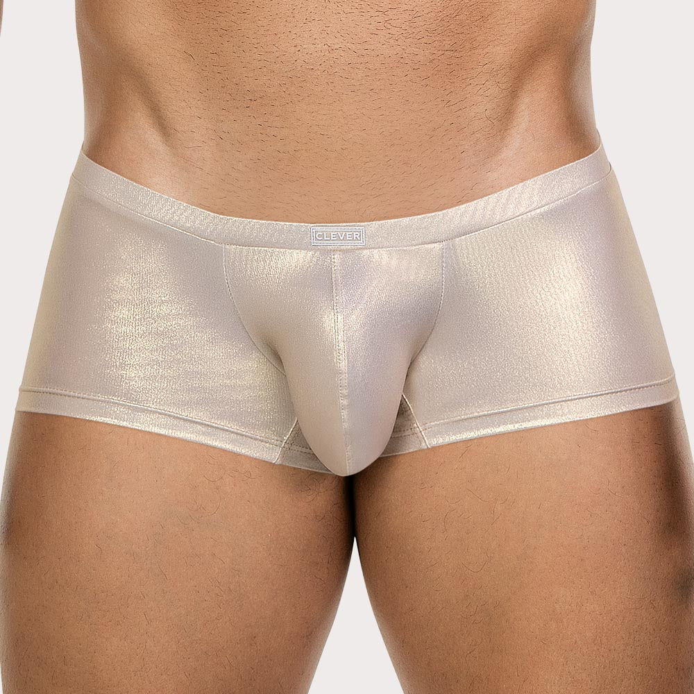 Clever Nemesis Latin Trunks - Low-Rise Herren Boxershorts mit vorgeformtem Pouch ud Metallic Effekt