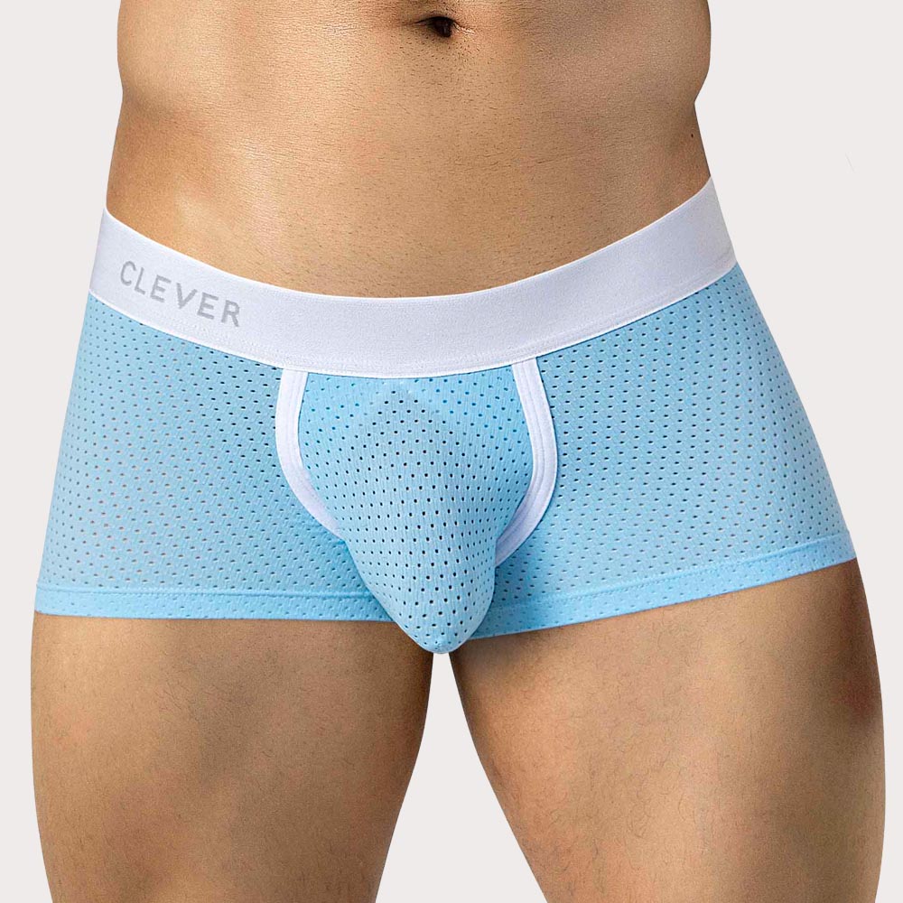 Clever Ulises Latin Trunks - Low Rise Boxershorts mit elastischem Bund aus Mesh Gewebe mit natürlichem Push-Up Effekt in hell-blau