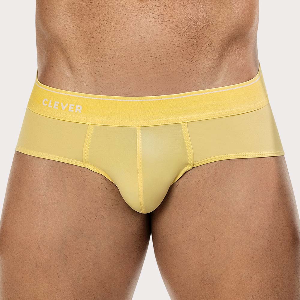 Clever Atnea Classi Brief - sportlicher Herrenslip aus Mikrofaser mit glatter Oberfläche und ergonomischem Pouch in gelb