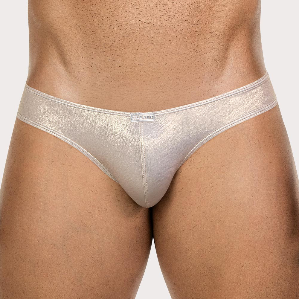 Clever Nemesis Latin Brief - Mini Slip für Herren mit metallisch goldenem Glanzeffekt und enger Passform