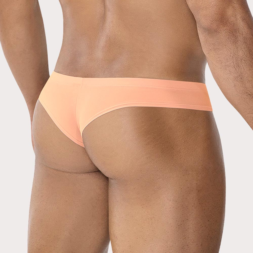 CUT4MEN Cheeky Brief - Herren Slip im String-Tanga Design aus der SP4NDEX BREEZE Kollektion in peach, back