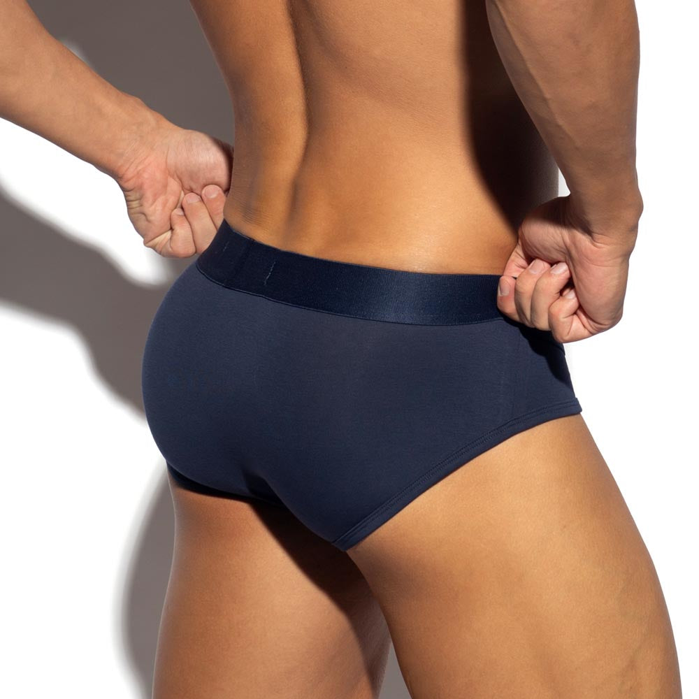 ES Collection 2er Pack Basic Cotton Brief in navy & royal blau, back