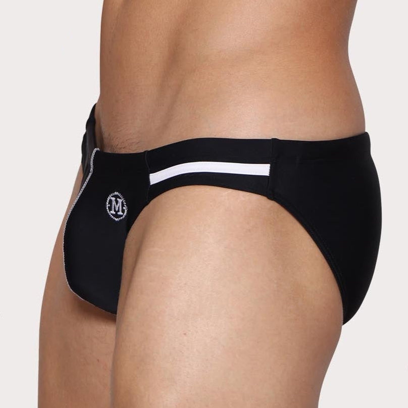 Marcuse Urbane Swim Brief - Low-Rise Badeslip mit innenliegender Schnürung, schwarz