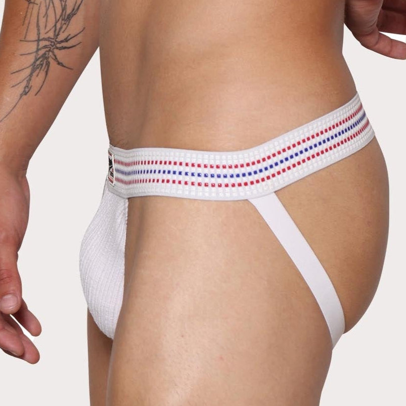 Marcuse Uomo Jock - weißer Herren Jockstrap mit gummiertem Bund