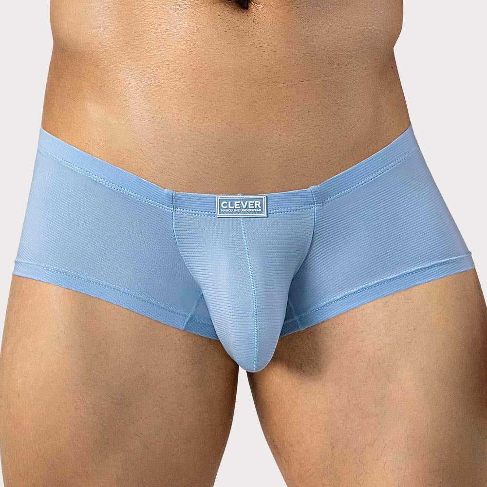 Clever Cronos Latin Trunks - Low Rise Boxershorts mit ergonomischem Pouch aus leichter Pique-Mikrofaser in hellblau, front