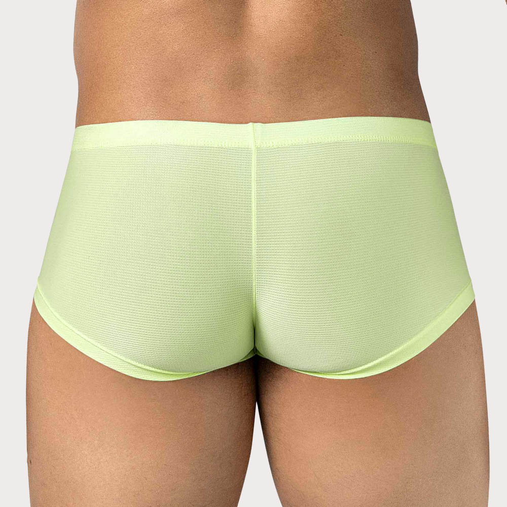 Clever Cronos Latin Trunks - Low Rise Boxershorts mit ergonomischem Pouch aus leichter Pique-Mikrofaser in neon-grün, back
