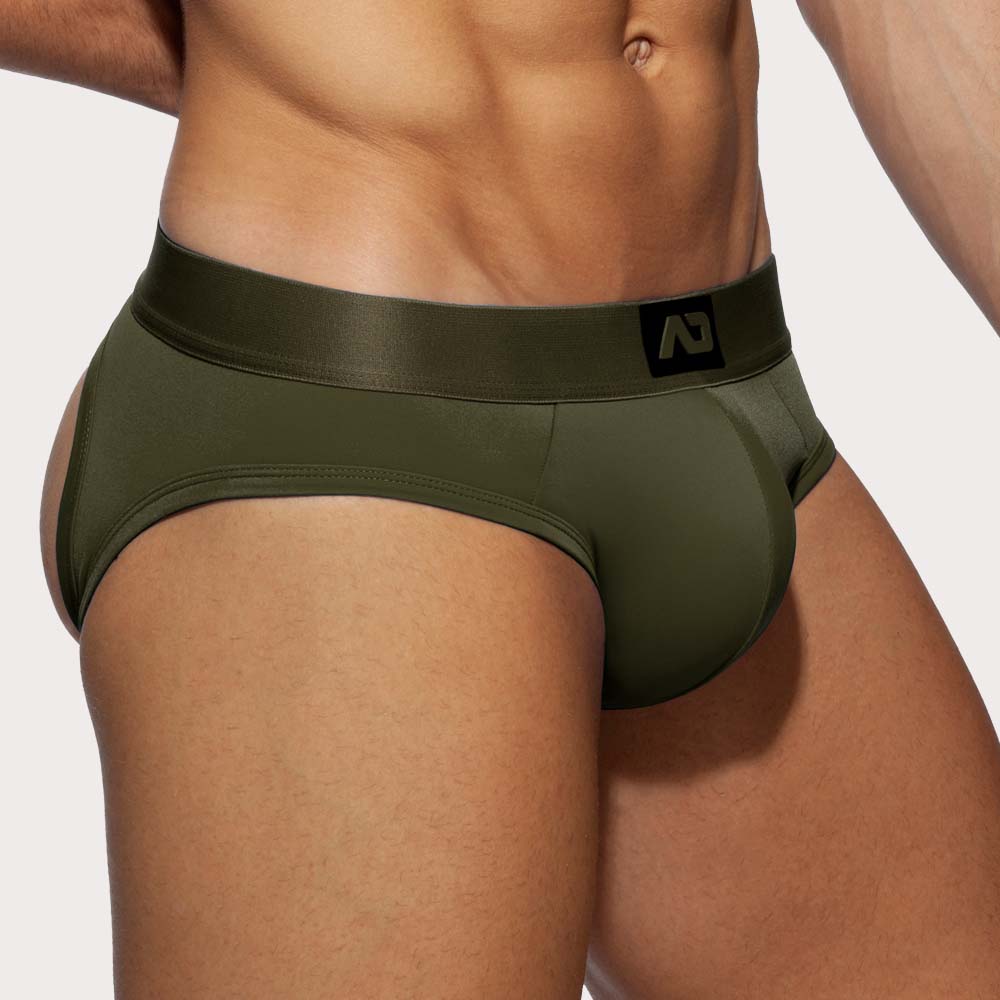 Sexy Jockstrap 'Bottomless Fetish Brief' von Addicted Underwear in khaki