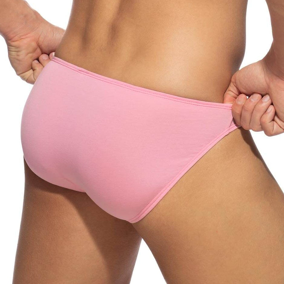 knapp geschnittener Mini Slip 'COTTON BIKINI BRIEF' von Addicted Underwear in pink, Rückansicht