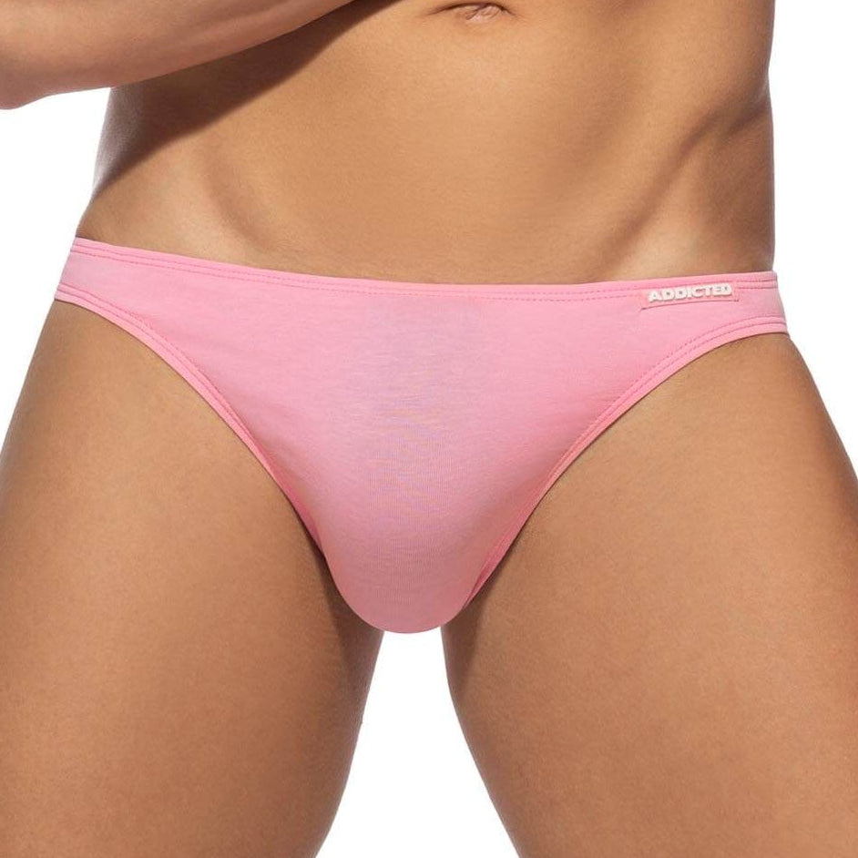 knapp geschnittener Mini Slip 'COTTON BIKINI BRIEF' von Addicted Underwear in pink, Frontansicht