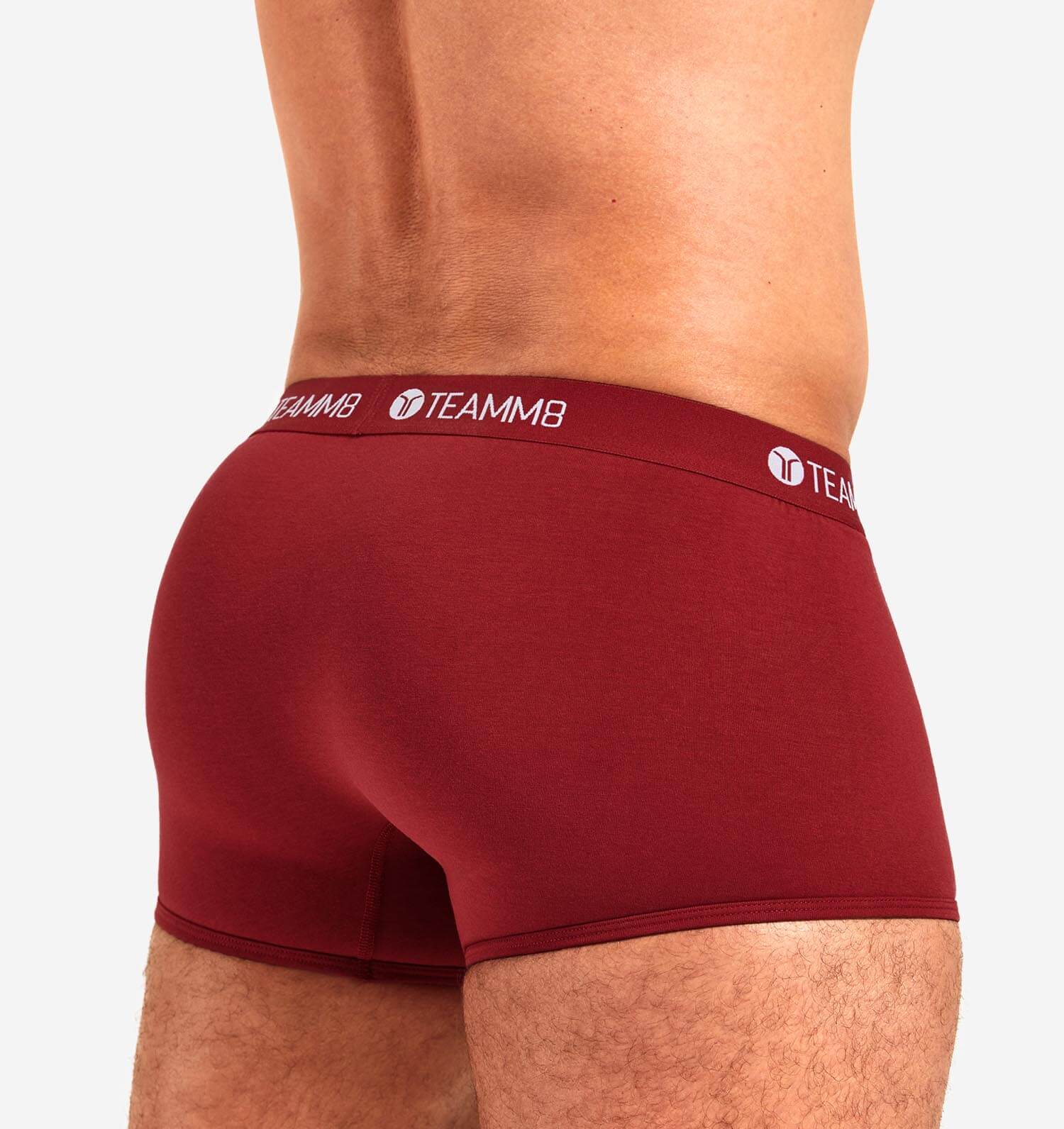 Coole Boxershorts 'Super Low Boxer' in rot der Marke TEAMM8, Rückansicht
