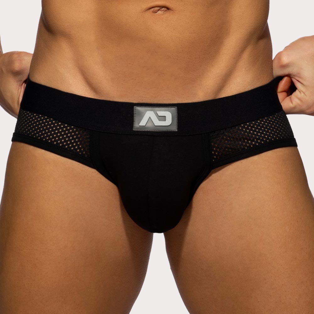 Addicted Mesh Panels Brief - Herren Slip mit Mesh Elementen in schwarz