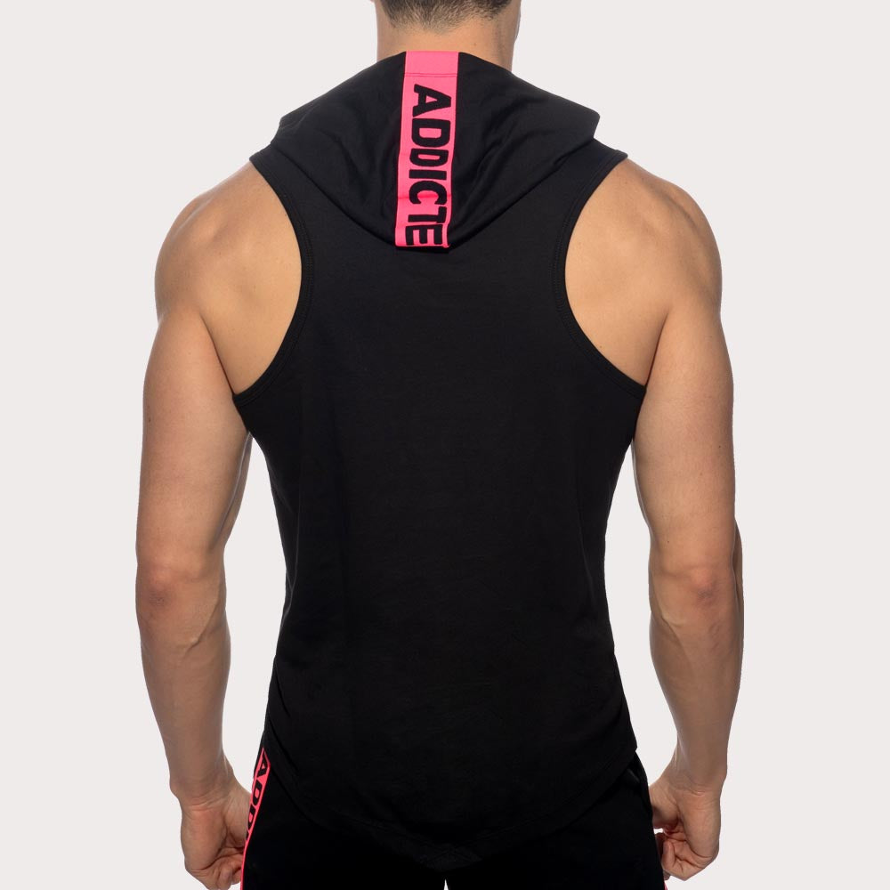 Addicted Band Cotton Hoody - Sleeveless Kapuzenpullover mit stylischen Details aus reiner Baumwolle, back