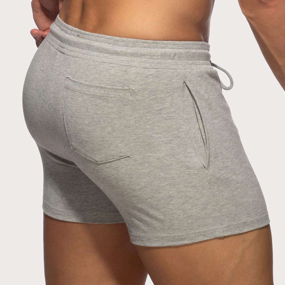 Addicted AD Cotton Gym Shorts - Kurze Sporthose aus weichem Baumwoll-Stretchgewebe im Slim-Fit Design in grau, back