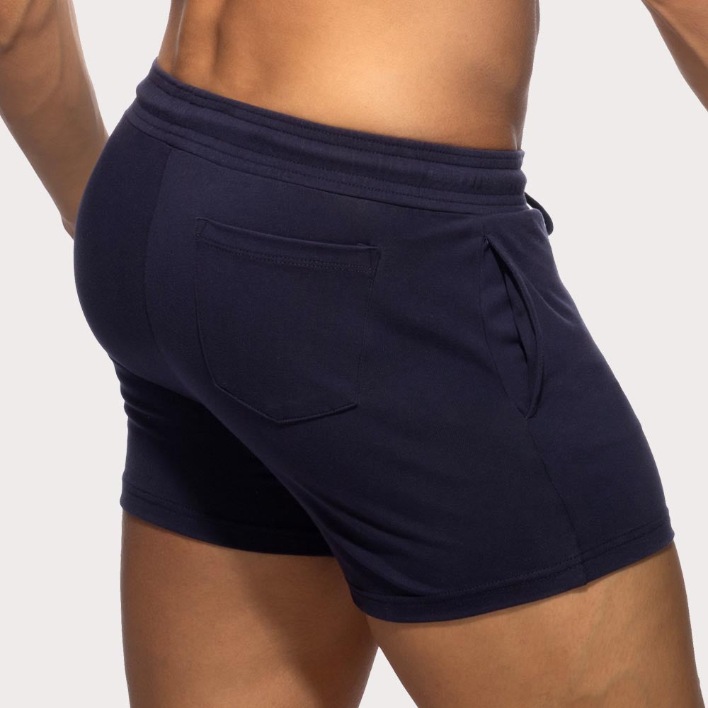 Addicted AD Cotton Gym Shorts - Kurze Sporthose aus weichem Baumwoll-Stretchgewebe im Slim-Fit Design in navy-blau, back