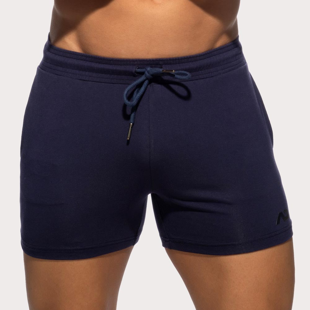 Addicted AD Cotton Gym Shorts - Kurze Sporthose aus weichem Baumwoll-Stretchgewebe im Slim-Fit Design in navy-blau, front
