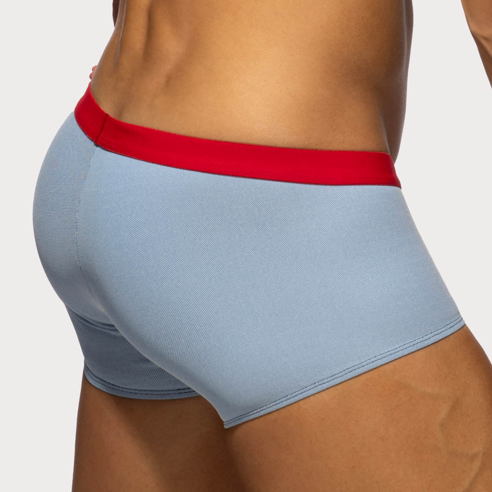 Addicted Pique Jeans Trunk - Boxershorts mit farblich abgesetztem Bund im Denim Style, back