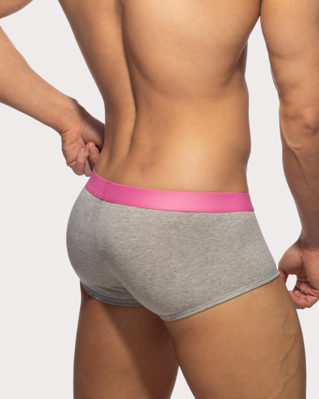 Addicted Second Skin Basic Trunk - Hellgraue Boxershorts aus weichem Material mit großzügigem Pouch, back