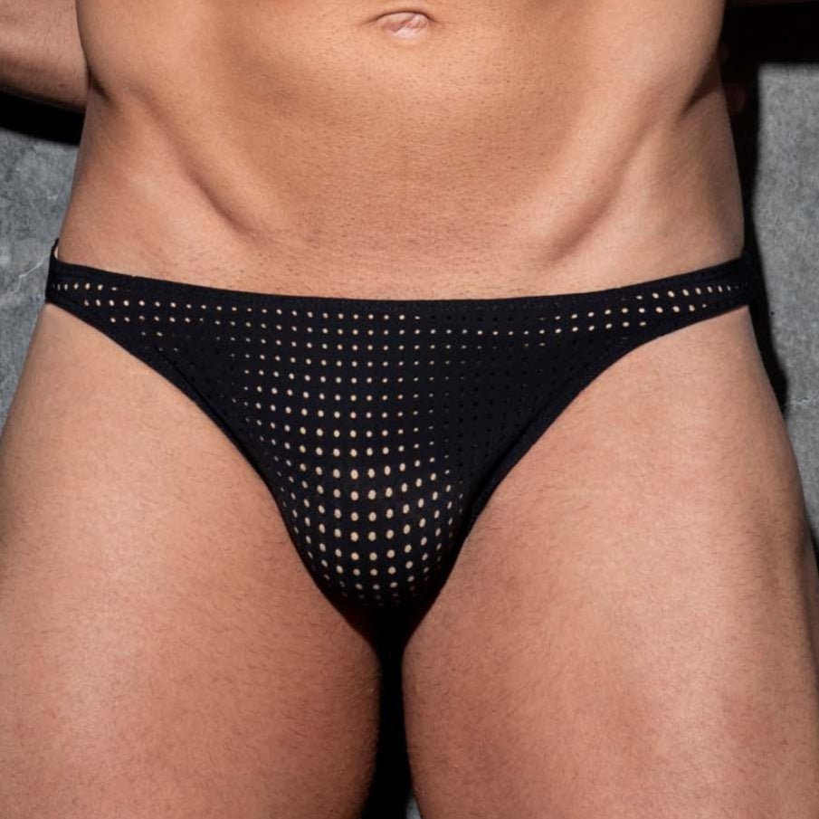 Erotischer Männer String von Addicted Fetish 'Excite Mesh Thong' black, front, 50150539231558, 50150539264326, 50150539297094, 50150539329862, 50150539362630