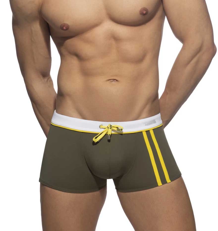 Addicted 'Detail Binding Swim Boxer' mit Push-Up Einlage in khaki