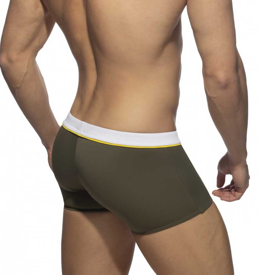 Addicted 'Detail Binding Swim Boxer' mit Push-Up Einlage in khaki, back