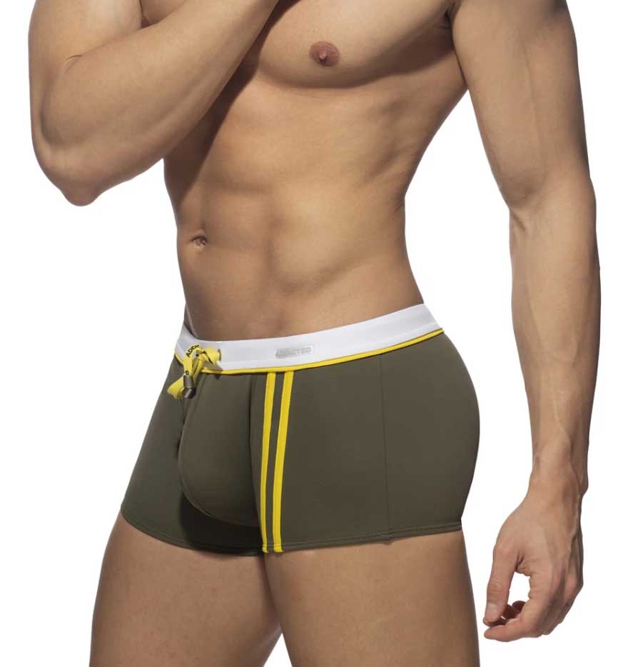 Addicted 'Detail Binding Swim Boxer' mit Push-Up Einlage in khaki, side