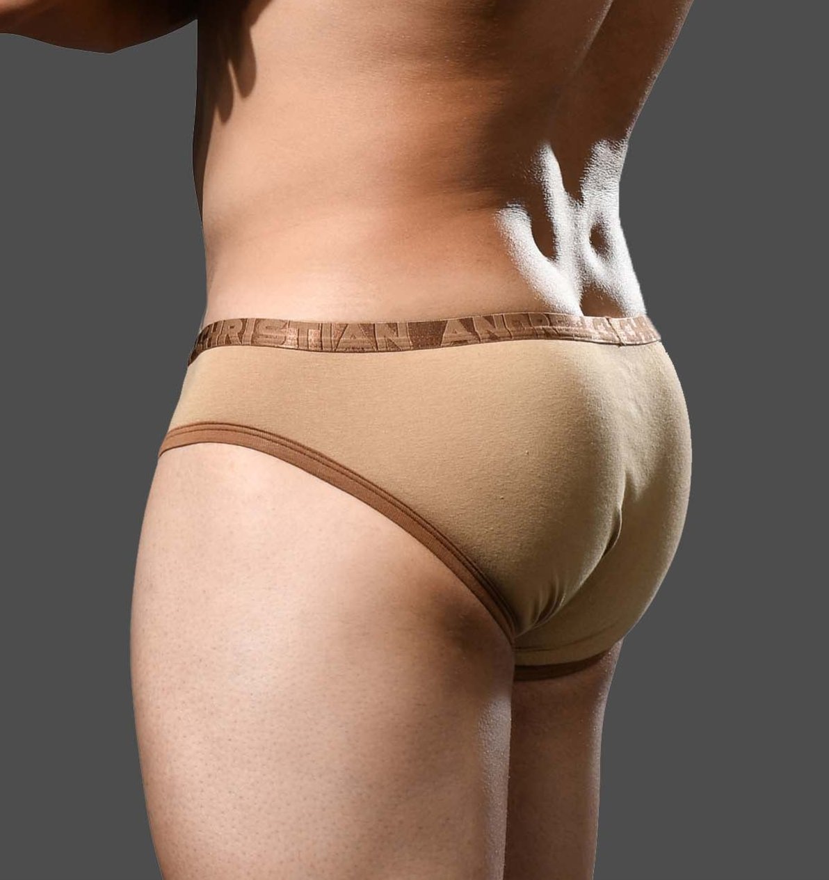 Knapper Low-Rise Slip von Andrew Christian 'Fly Tagless Brief w/Almost Naked' tan braun, back, 53636326719814, 53636326752582, 53636326785350, 53636326818118