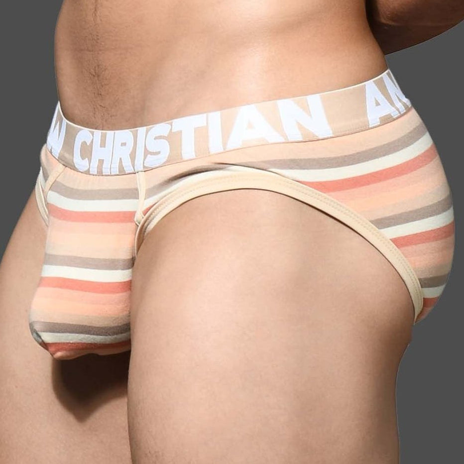 Modischer Andrew Christian Slip 'Desert Stripe Brief 93436' mit Streifenmuster, side, 53643958747462, 53643958780230, 53643958812998, 53643958845766