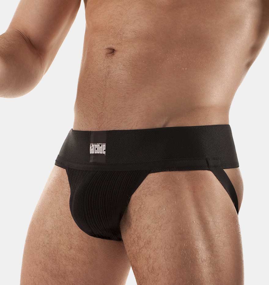 Barcode Berlin Sergey Jock - klassischer Herren Jockstrap mit breitem Bund, schwarz