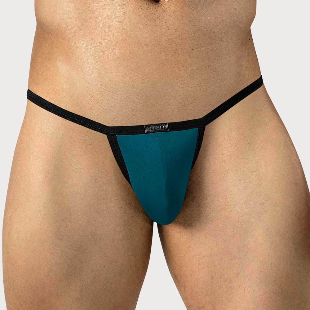 Clever Boreas Thong - Herren String-Tanga mit anatomischem Pouch aus elastischer Mikrofaser in petrol-grün