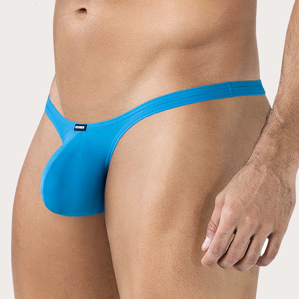 Cut4Men Sp4ndex Breeze Bulge Plus Thong  - knapper Männer String mit großzügigem Pouch aus weicher Mikrofaser in hellblau