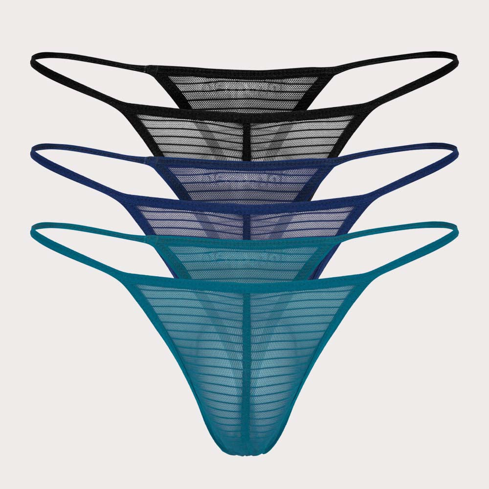 Intymen 3Pack Mesh Thong multicolored - Herren String-Tanga im 3er Pack aus durchsichtigem Netzstoff