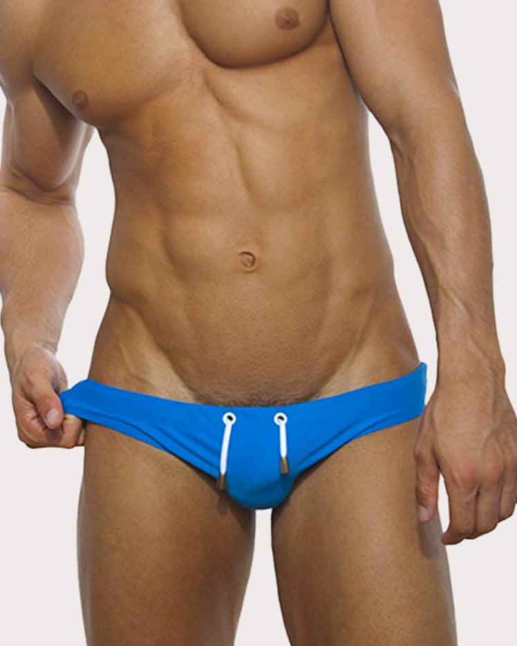 Marcuse Arrest Me Swim Brief - Sexy Männer Badeslip mit ultra knapper Low-Rise Passform, blau, front