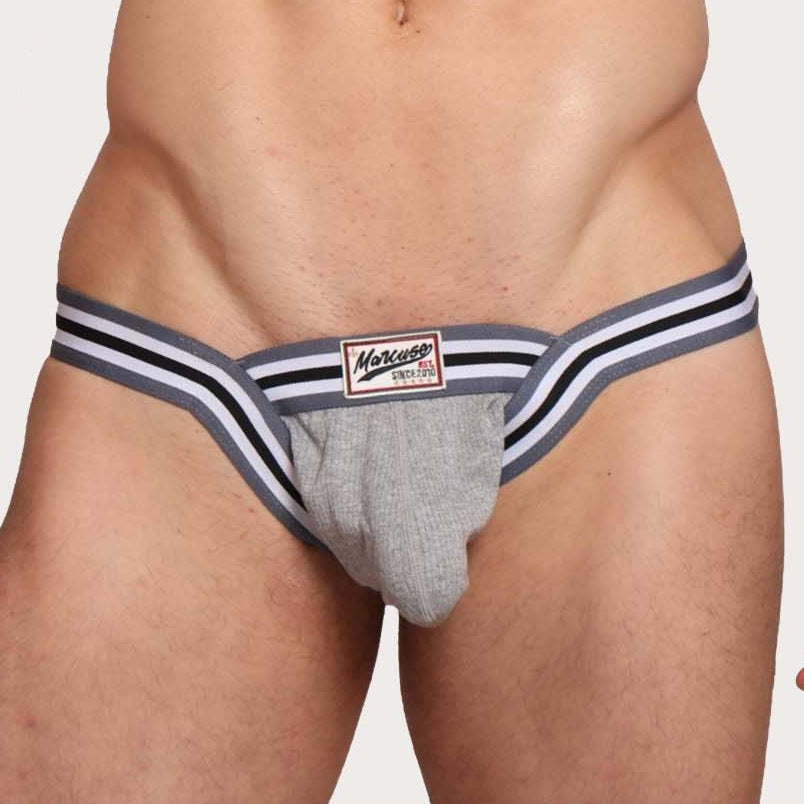 Marcuse Marche Tanga Brief - Knapper Mini Slip für Herren im super Low-Rise Design in grau