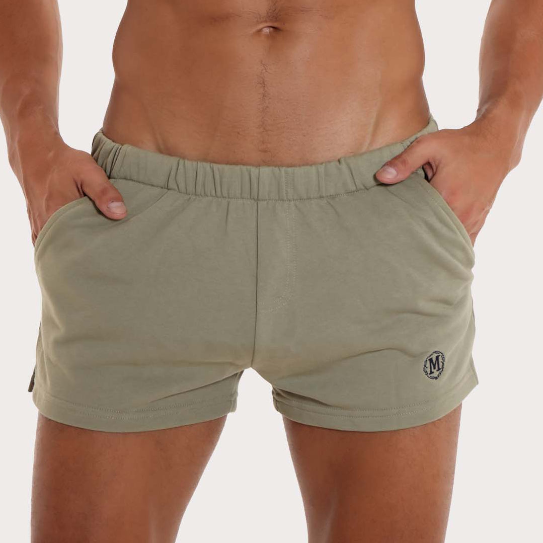 Marcuse Physical Shorts - Kurze Sporthose für Männer im Slim-fit Design in grün