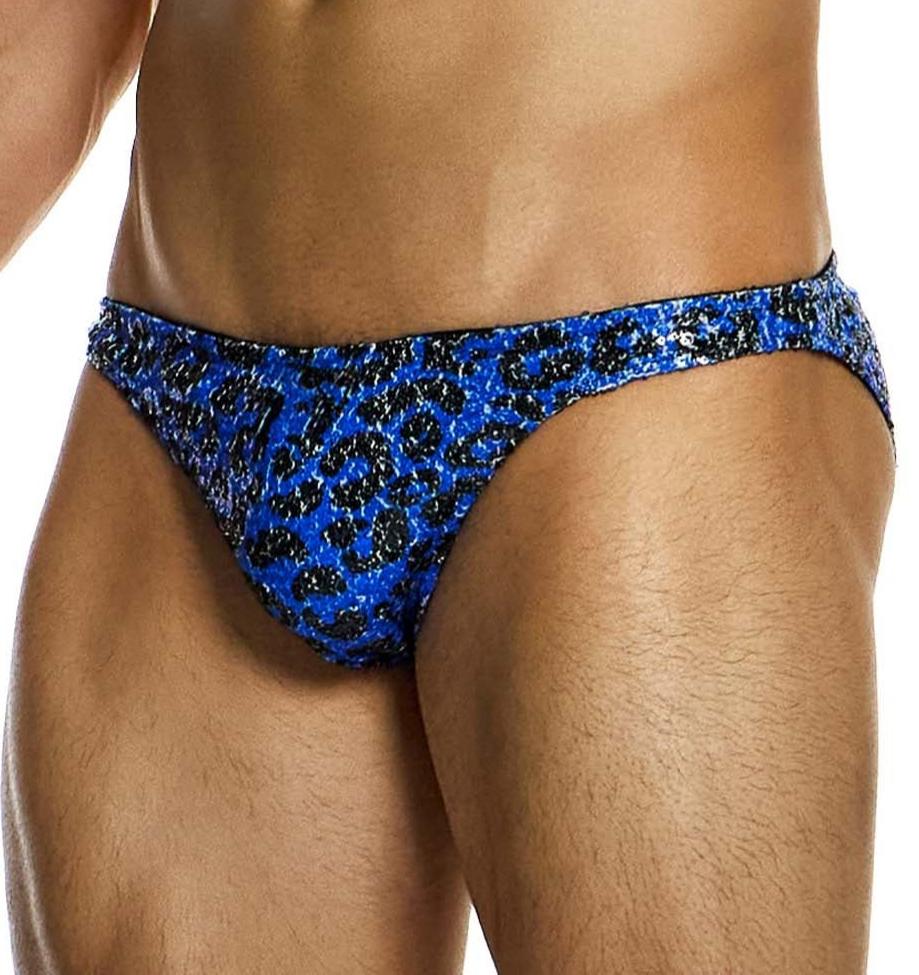 Modus Vivendi Leopard Sequin Low Cut Brief blue front, 50621238673734, 50621238706502, 50621238739270, 50621238772038