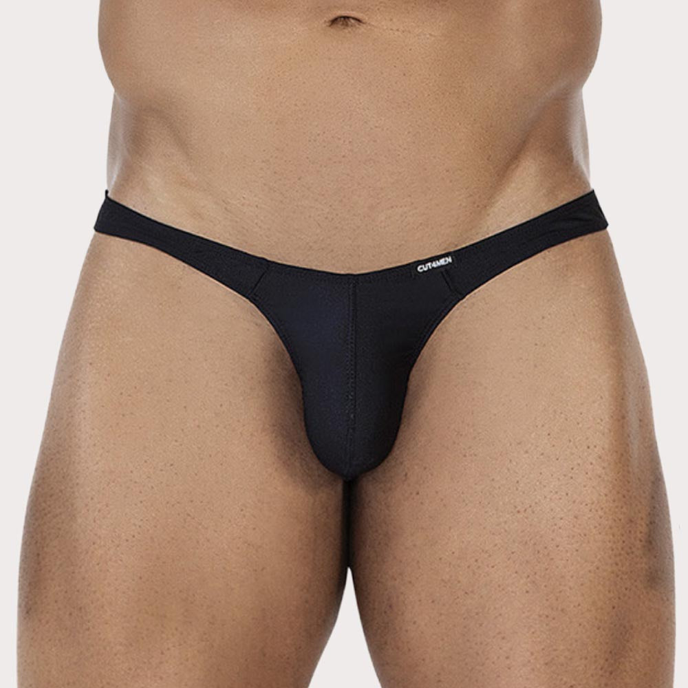 Cut4Men SP4NDEX Brazilian Thong - Herren String-Tanga aus elastischer Mikrofaser in schwarz