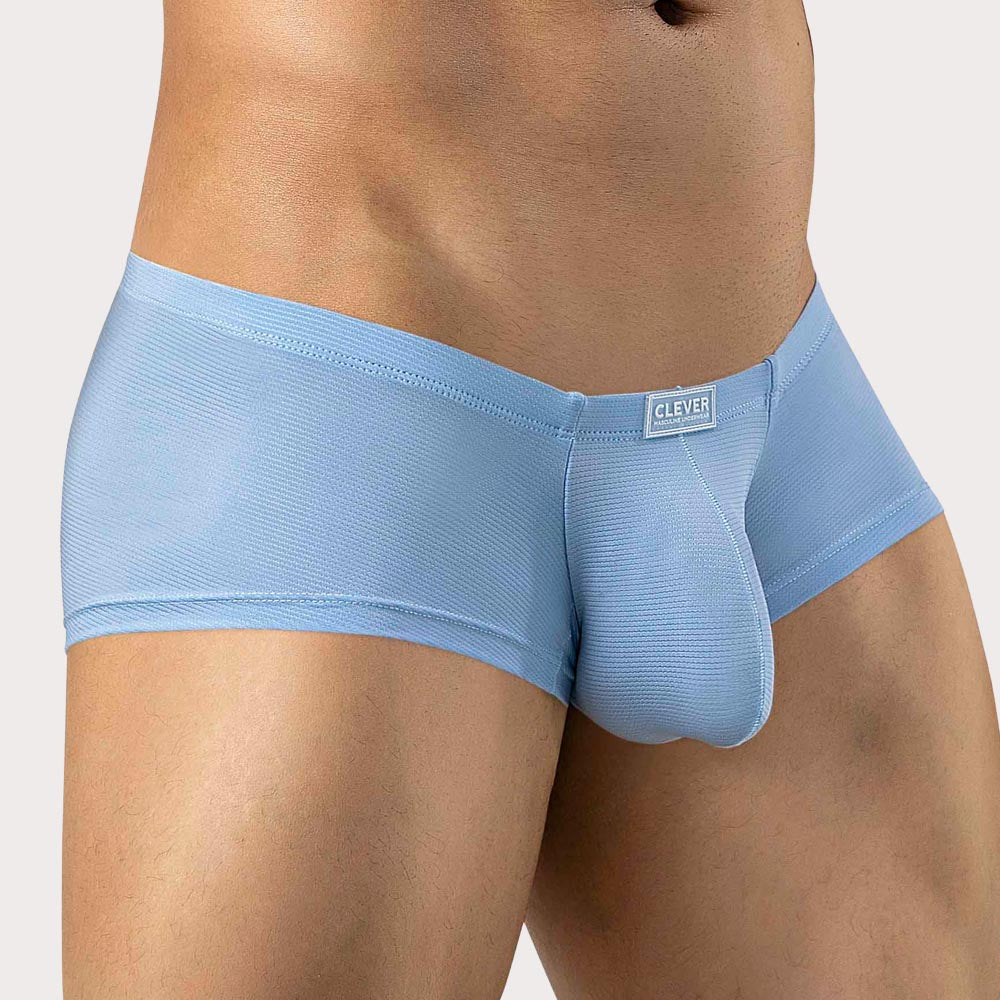 Clever Cronos Latin Trunks - Low Rise Boxershorts mit ergonomischem Pouch aus leichter Pique-Mikrofaser in hellblau