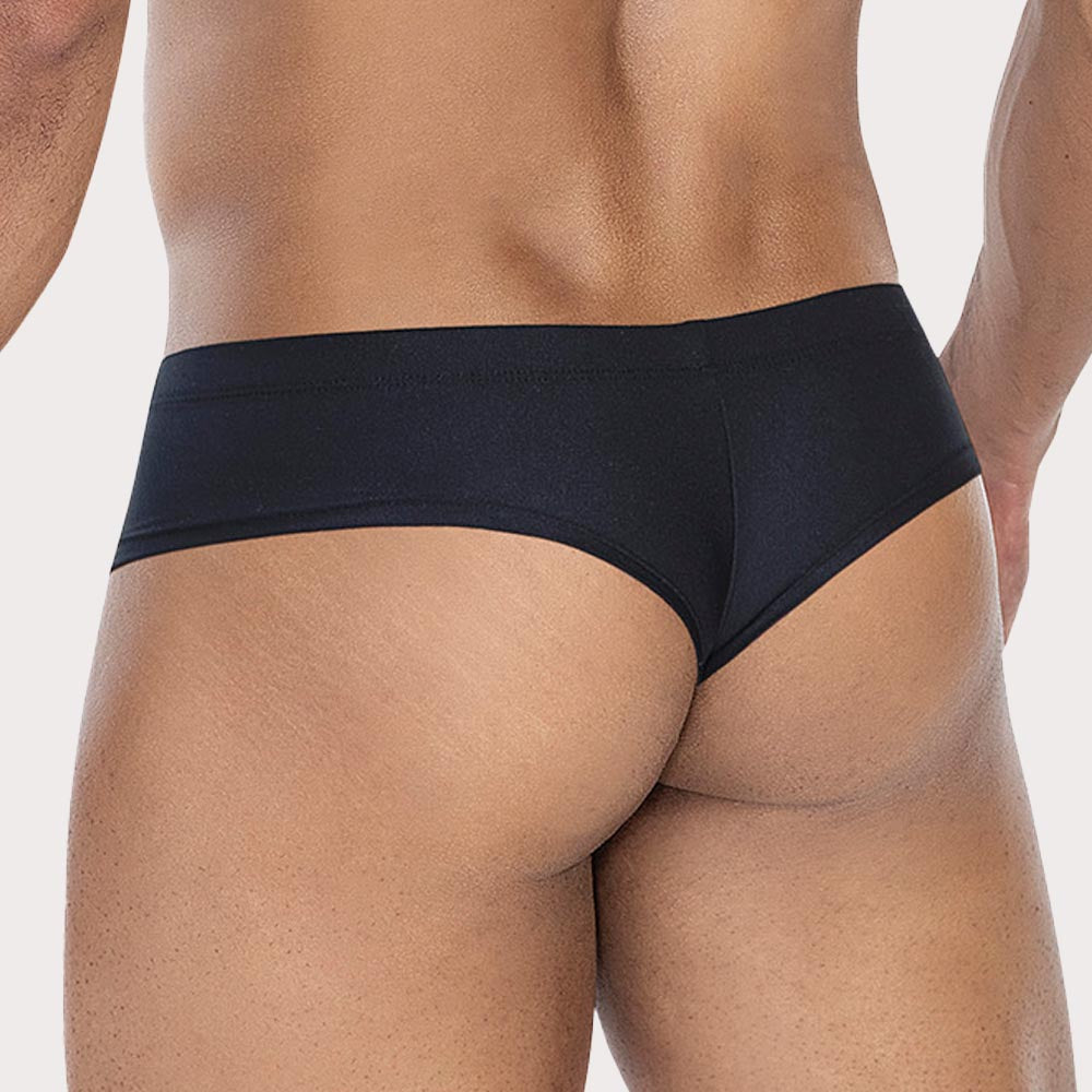 Cut4Men Cheeky Brief - Kombination aus Herren Slip und Tanga in schwarz, back