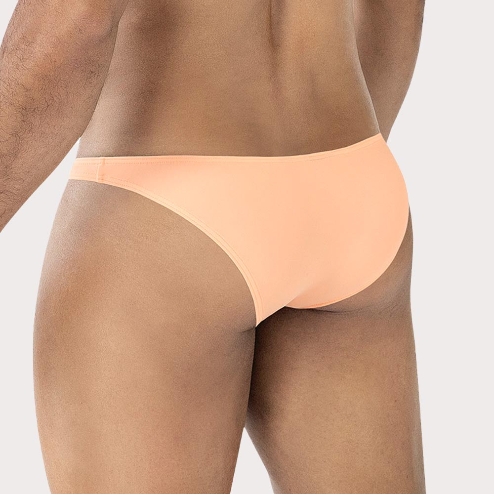 Cut4Men Low-Rise Bulge Brief - Ultraknapper Mini Slip für Herren aus weicher Mikrofaser in peach, back
