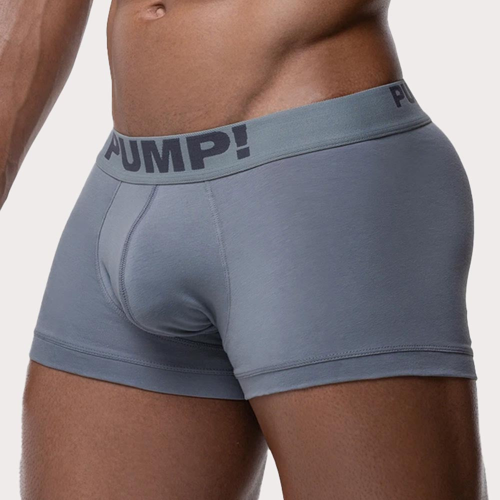 Pump! Underwear Gray Classic Boxer - sportliche Boxershorts in edlem Grauton mit breitem Bund und softem Tragekomfort, side