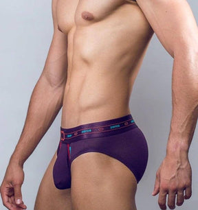  2eros Slip '2-Series Brief Underwear' mit Push-Up Effekt in lila, Seitenansicht
