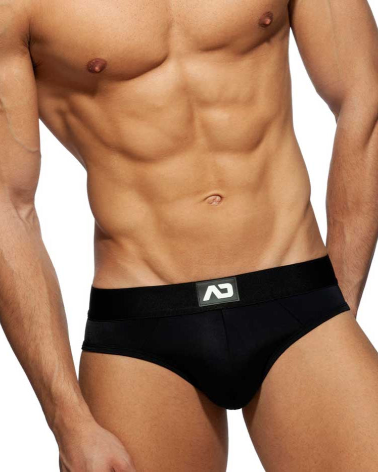 Sexy Jockstrap 'Bottomless Fetish Brief' von Addicted Underwear in schwarz, Frontansicht