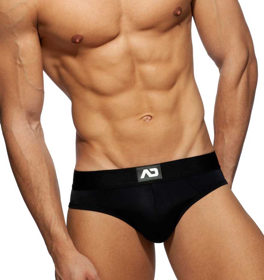 Sexy Jockstrap 'Bottomless Fetish Brief' von Addicted Underwear in schwarz, Frontansicht